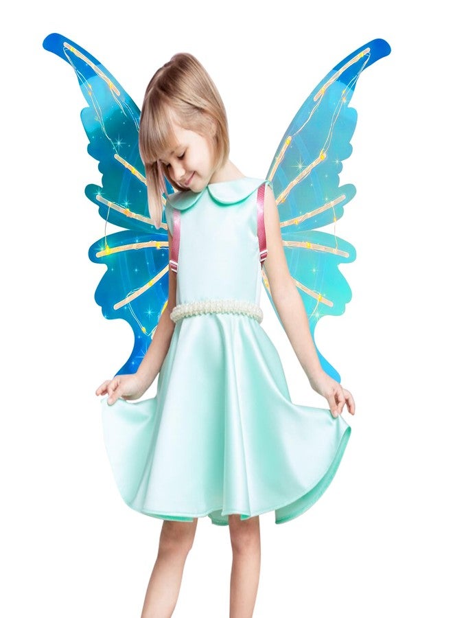 أجنحة جنية إلكترونية للبنات، أجنحة فراشة متحركة مزودة بأضواء LED وموسيقى، ألعاب أطفال مناسبة للهالوين، عيد الحب، أعياد الميلاد، أزياء حفلات الكريسماس، هدايا تنكرية للأميرات - Image 1